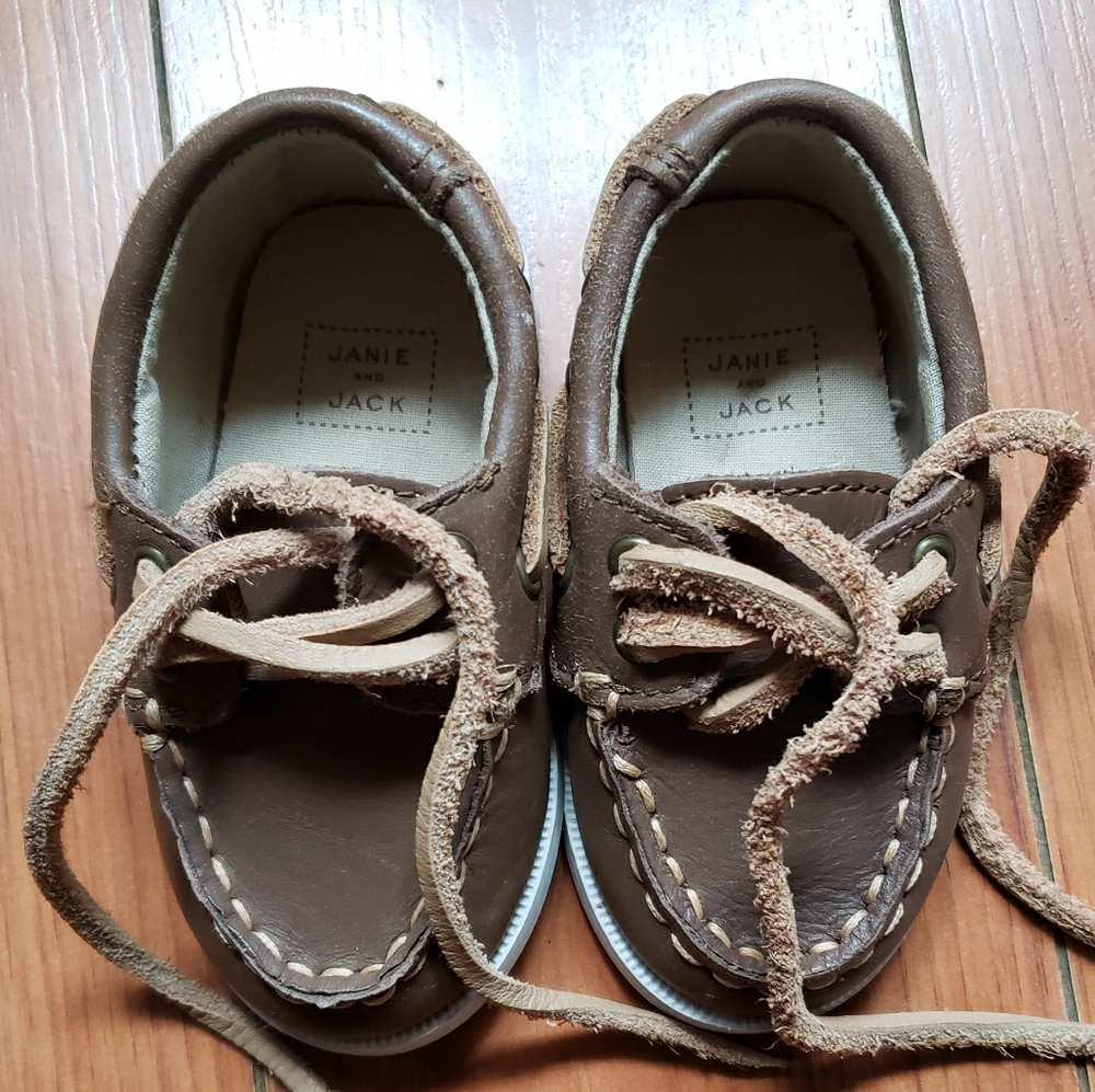 Janie and Jack baby Boy boat loafers with laces